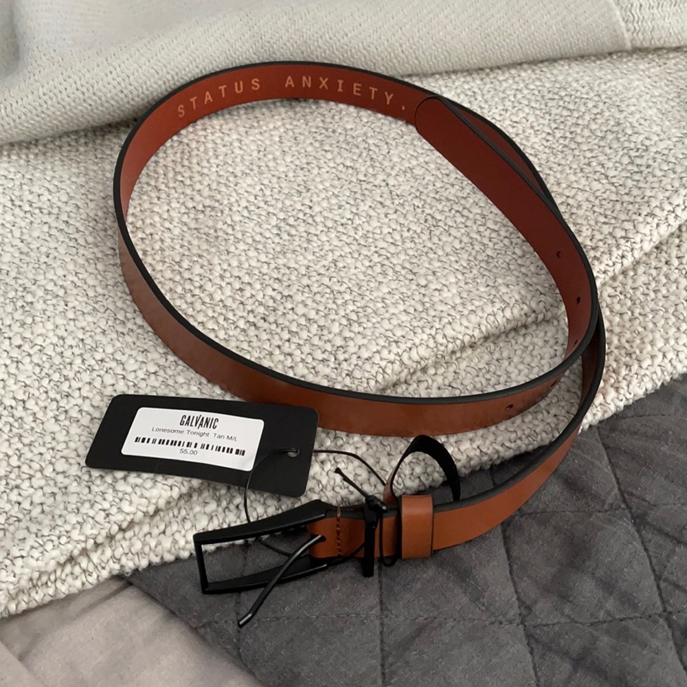 New with tags Status anxiety medium/large tan belt